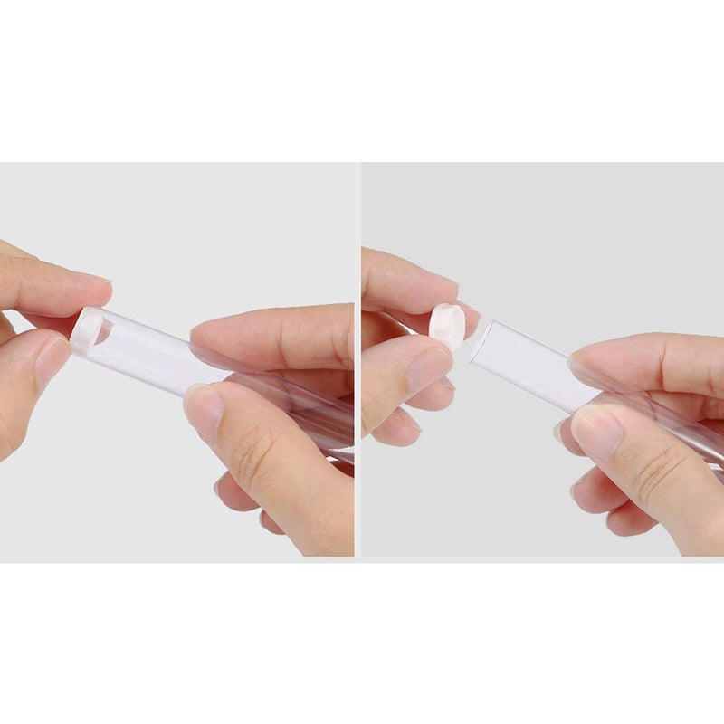 SKMZ Plastic Clear PVC Tube Transparent Storage 0.5ML 1ML Empty Cartridges Tube Packaging with Caps 13x82mm - Bead Craft Supply Storage (100PACK) - Image 3